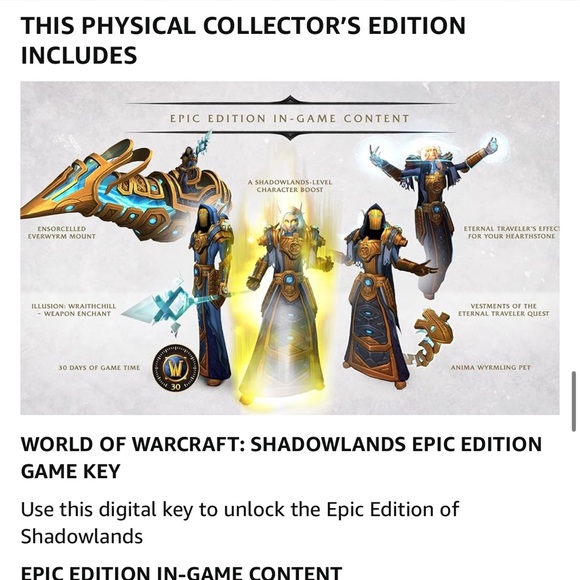 Blizzard World of Warcraft Shadowlands Collector’s Edition - WOW PC Gaming - Picture 9 of 11